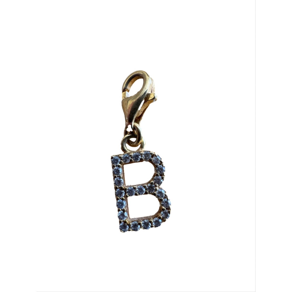 Thomas Sabo Charm Club Letter B Gold Plated 925 Silver CZ Initial Pendant Box